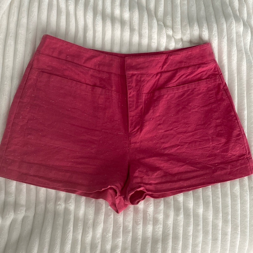Pink Linen Shorts